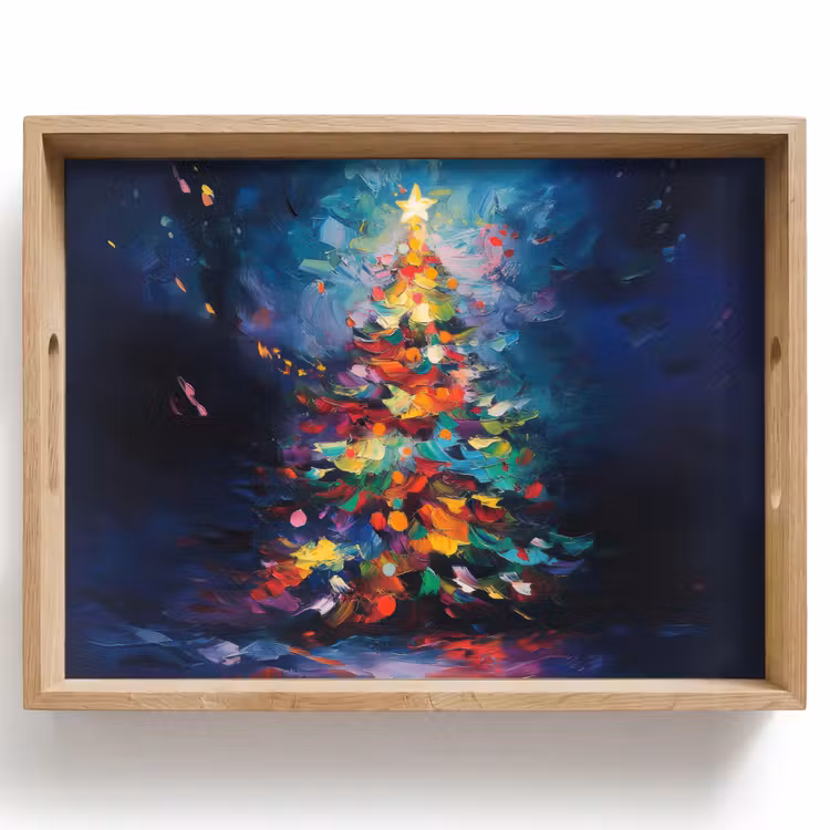 Dienblad - Kerstboom - Kerst - Abstract - Kleurrijk — 1