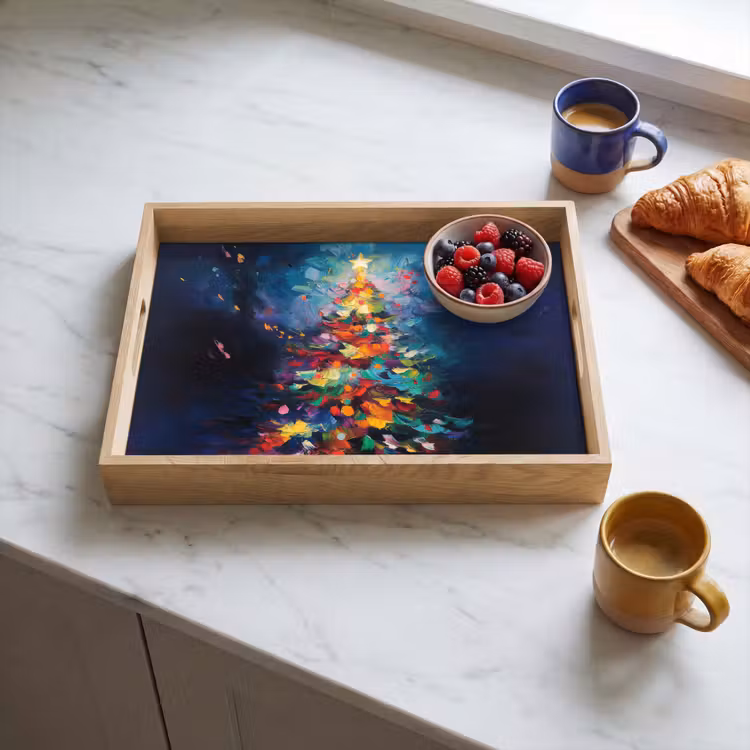 Dienblad - Kerstboom - Kerst - Abstract - Kleurrijk — 4