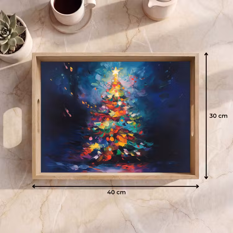Dienblad - Kerstboom - Kerst - Abstract - Kleurrijk — 9