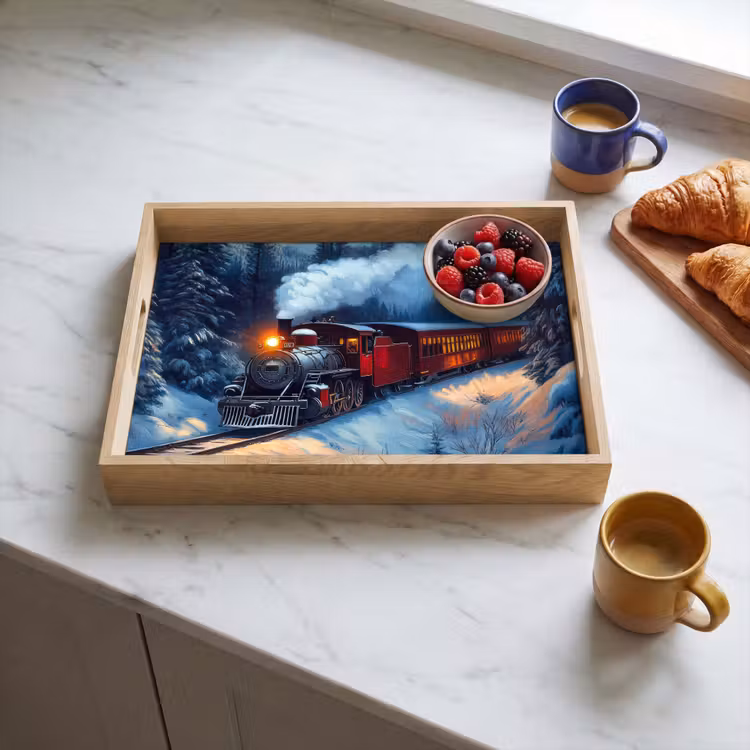Dienblad - Trein - Kerst - Sneeuw - Kersttrein — 4