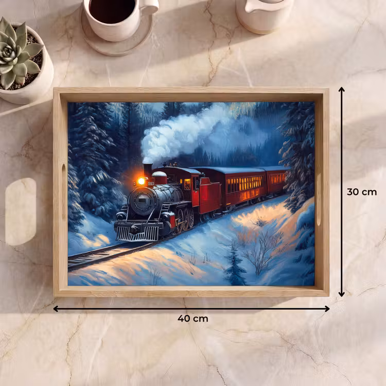 Dienblad - Trein - Kerst - Sneeuw - Kersttrein — 9