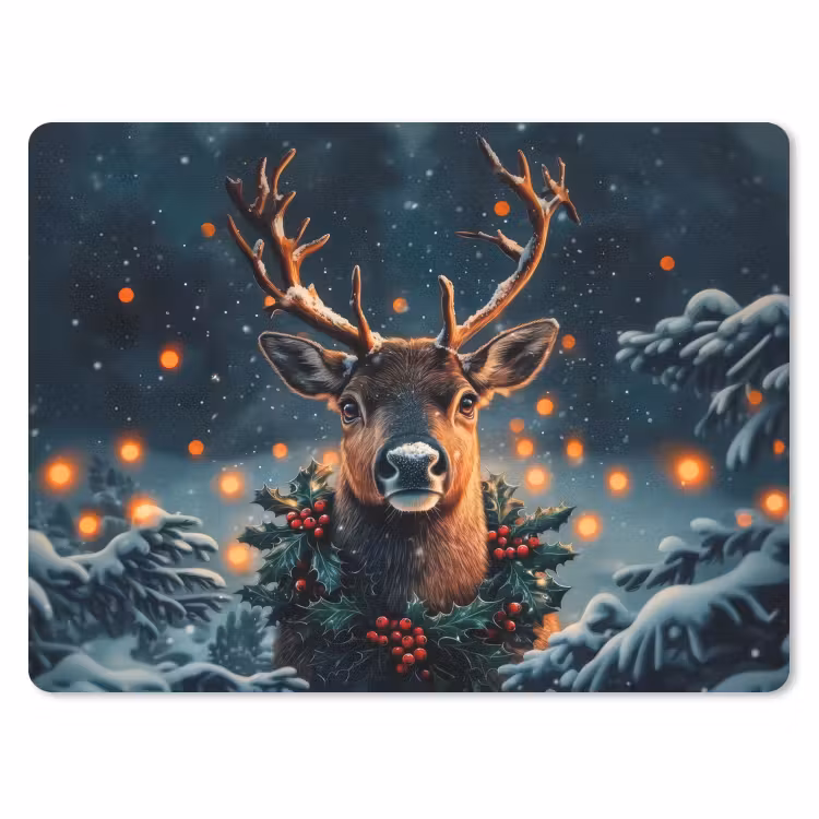 Muismat - Hert - Kerst - Winter - Sneeuw - Kerstkrans — 1