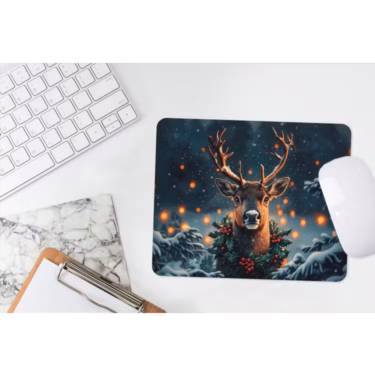 Muismat - Hert - Kerst - Winter - Sneeuw - Kerstkrans — 2