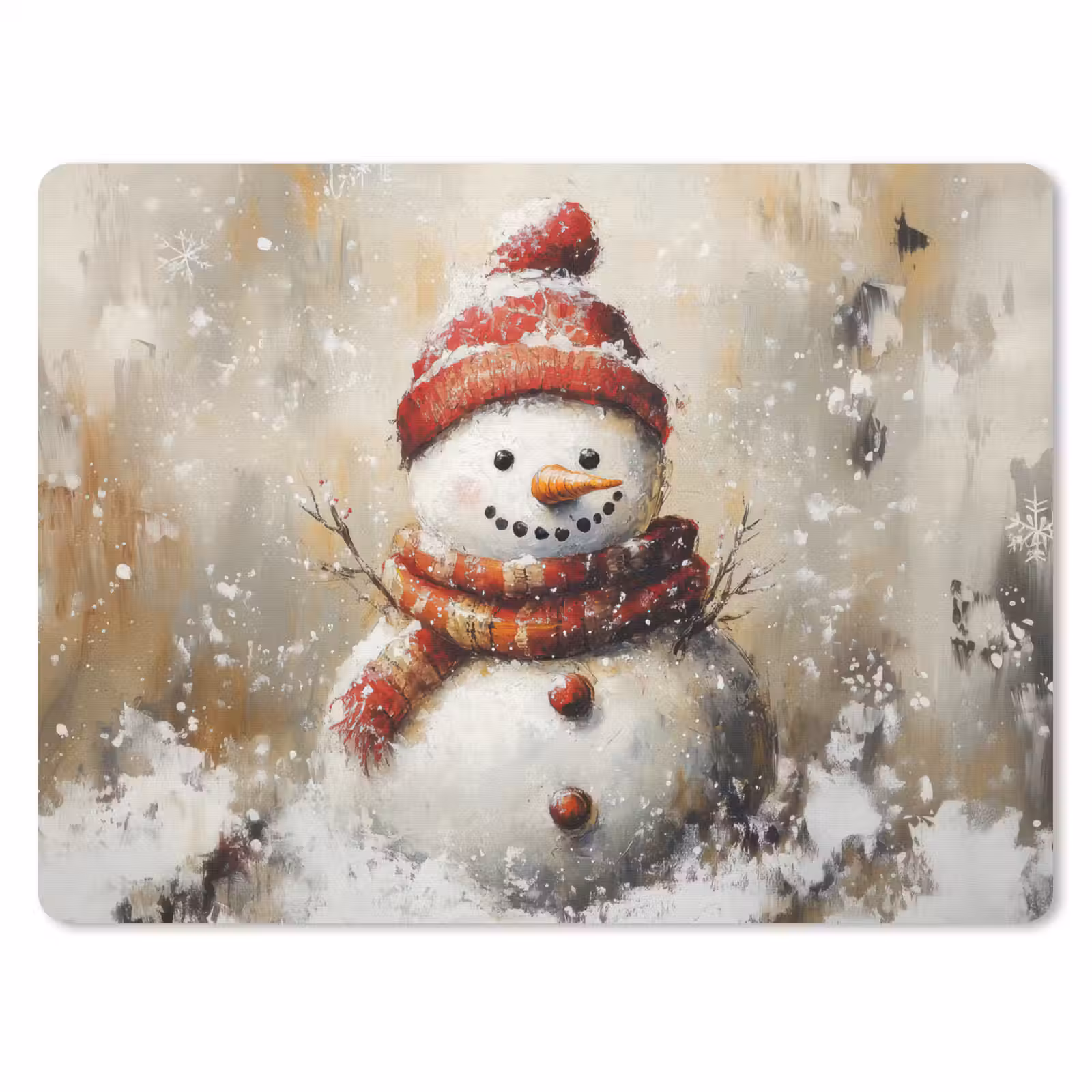 Muismat - Sneeuwpop - Winter - Sneeuw - Beige — 1