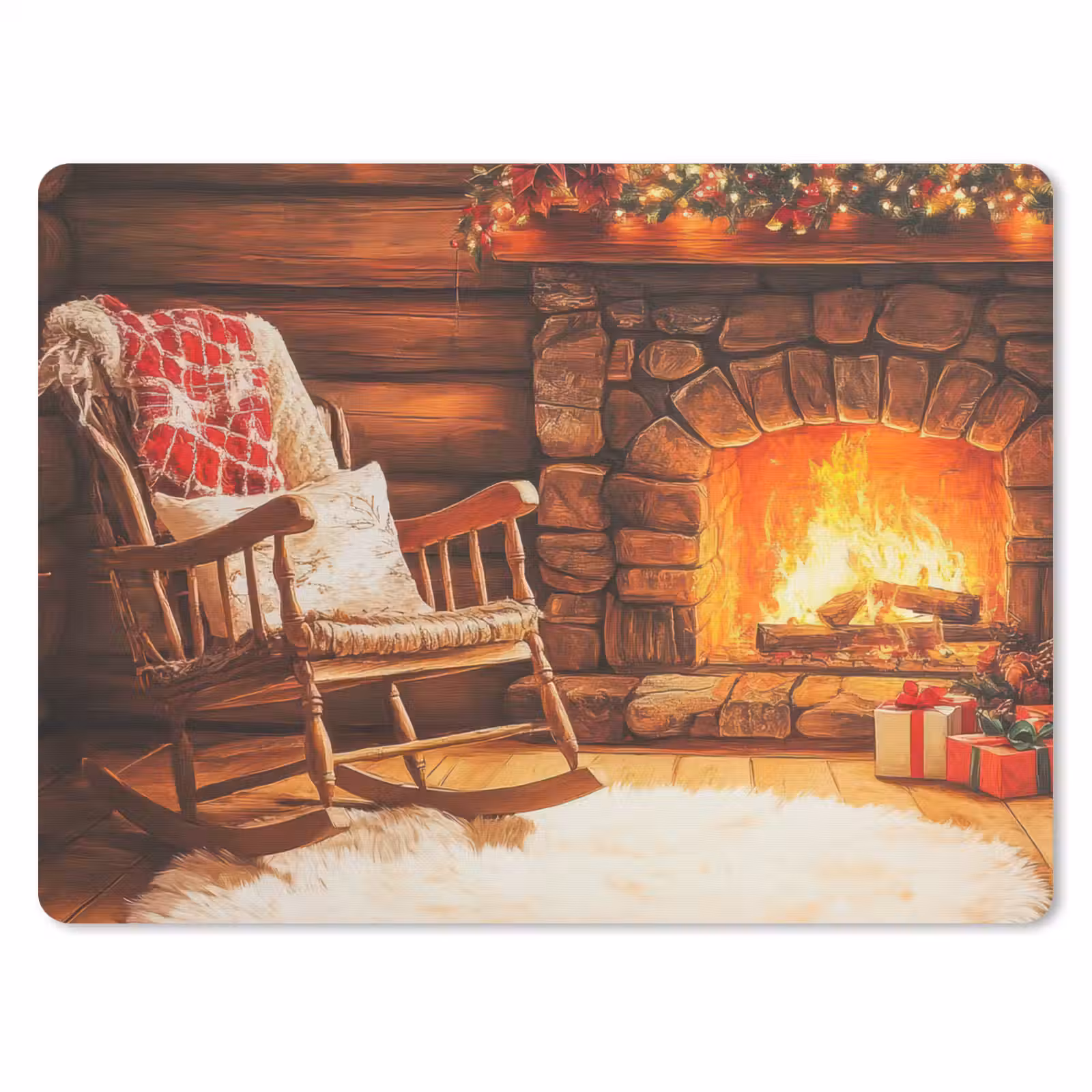 Muismat - Winter - Kerst - Huis - Openhaard — 1
