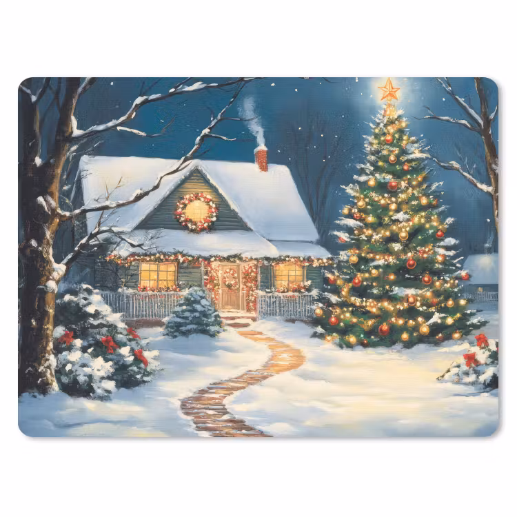 Muismat - Kerst - Kerstboom - Winter - Huis - Sneeuw — 1