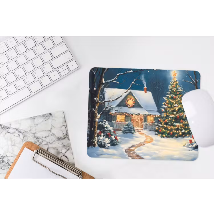 Muismat - Kerst - Kerstboom - Winter - Huis - Sneeuw — 2