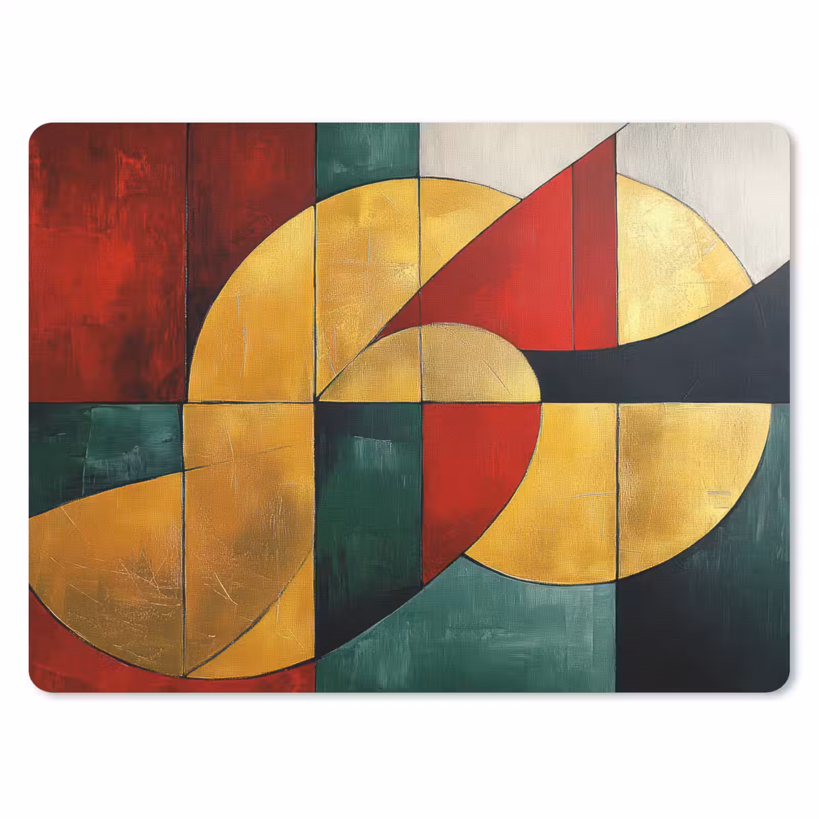 Muismat - Abstract - Kerst - Goud - Rood - Groen — 1
