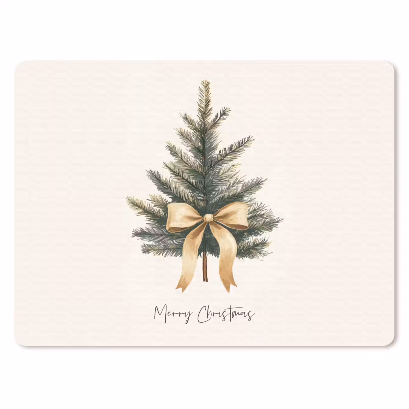 Muismat - Kerstboom - Kerst - Merry Christmas - Beige — 1