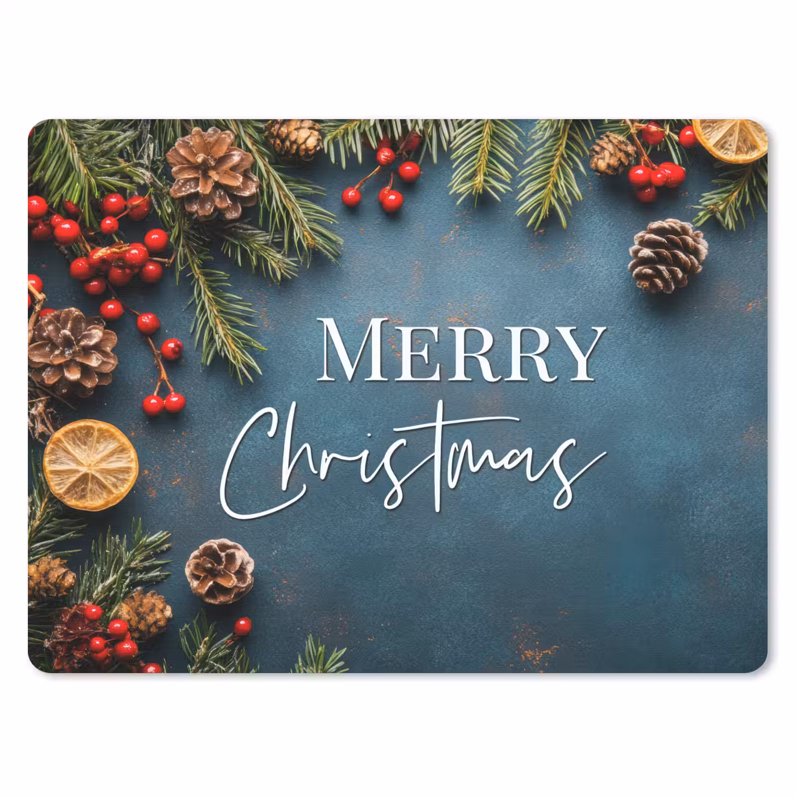 Muismat - Merry Christmas - Blauw - Kerst - Winter — 1