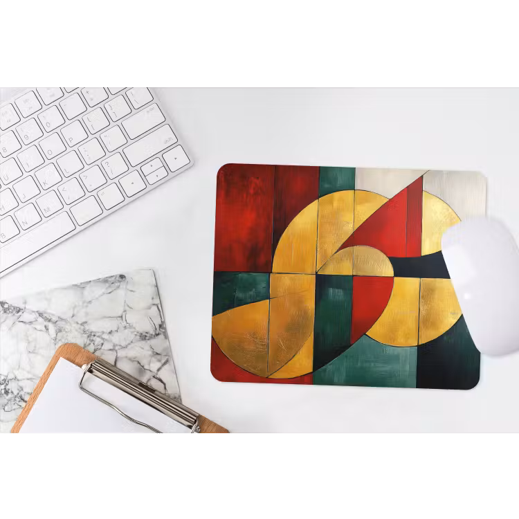 Muismat - Abstract - Kerst - Goud - Rood - Groen — 2