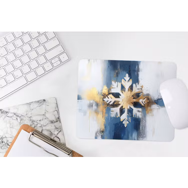 Muismat - Abstract - Winter - Sneeuwvlok - Sneeuw - Goud — 2