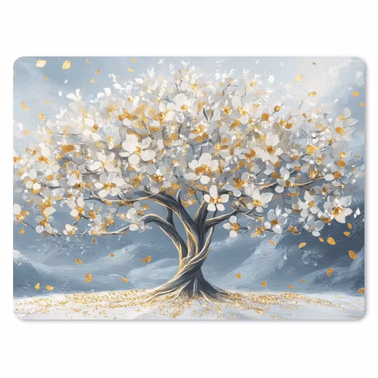 Muismat - Boom - Winter - Levensboom - Modern - Goud — 1
