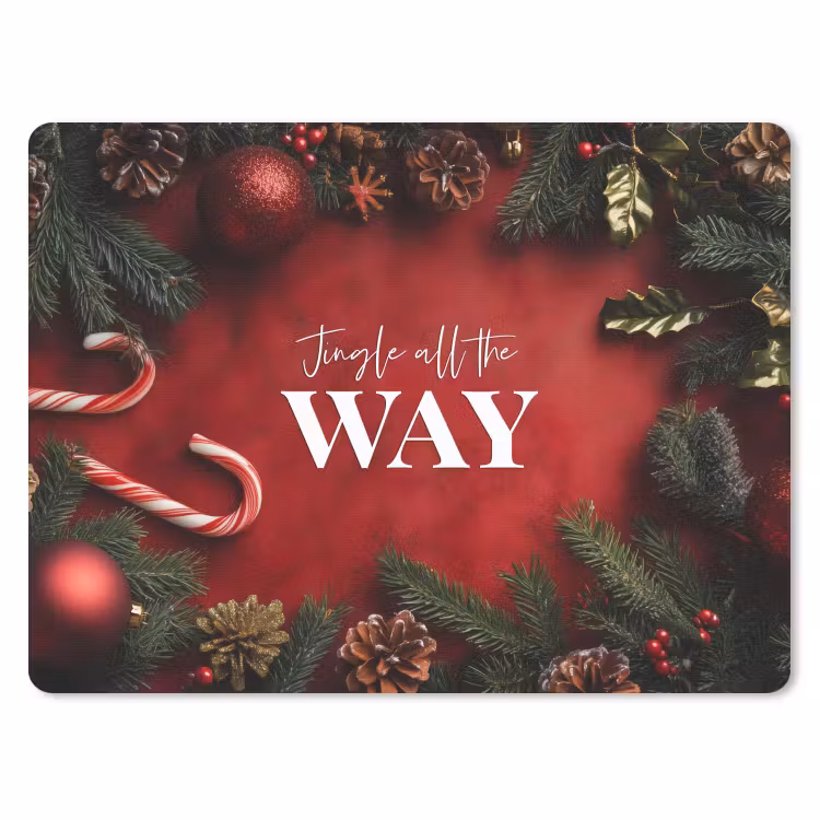 Muismat - Kerst - Quote - Rood - Kerstballen — 1