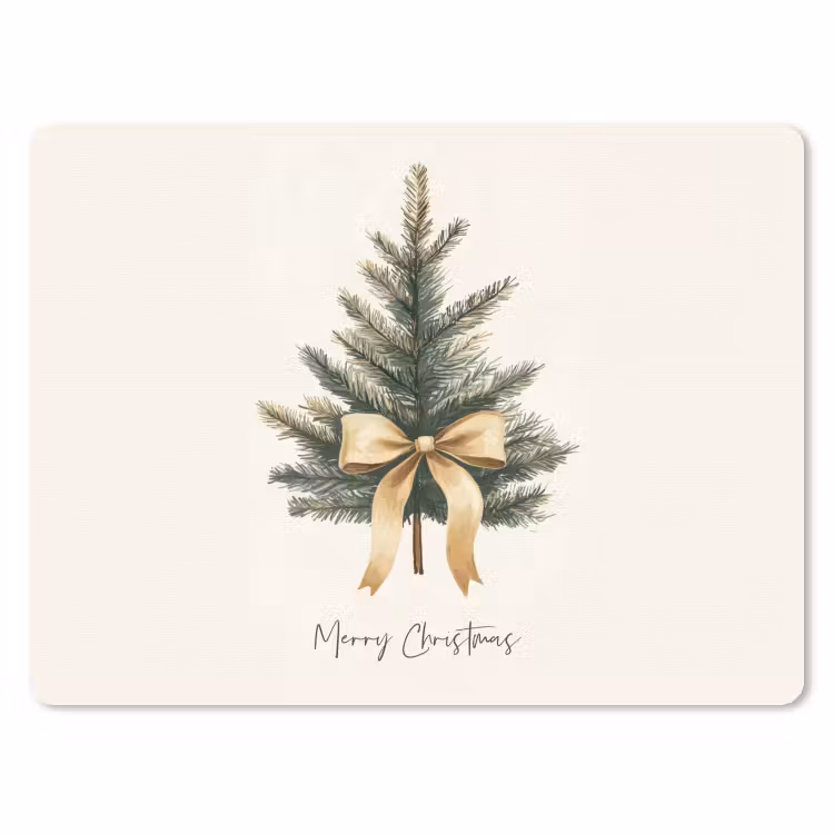 Muismat - Kerstboom - Kerst - Merry Christmas - Beige — 1