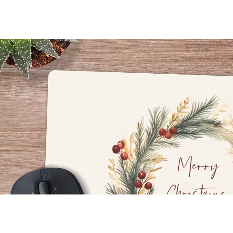Muismat - Kerstkrans - Kerst - Goud - Beige — 4