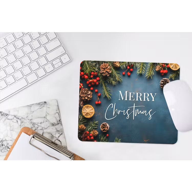 Muismat - Merry Christmas - Blauw - Kerst - Winter — 2