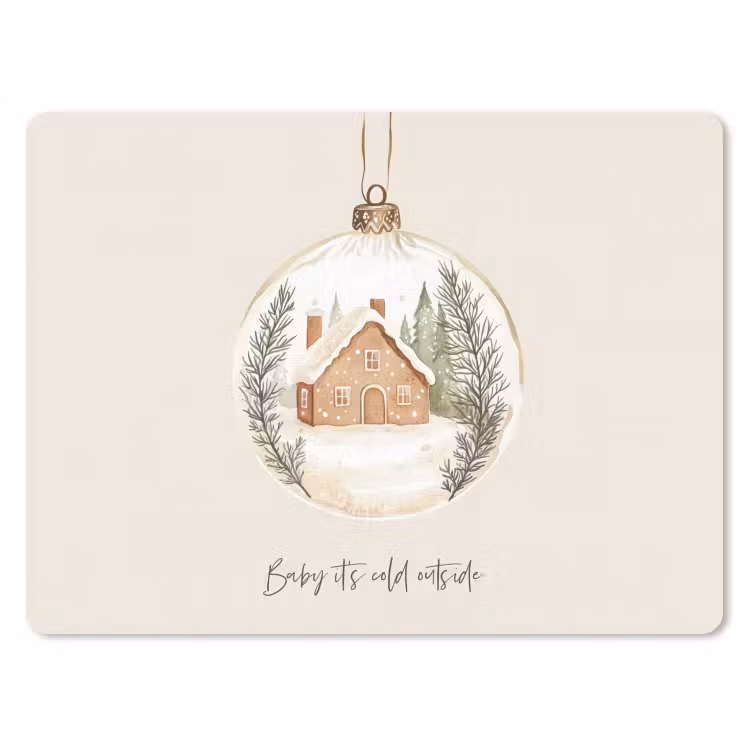 Muismat - Quote - Winter - Kerst - Beige - Kerstbal — 1