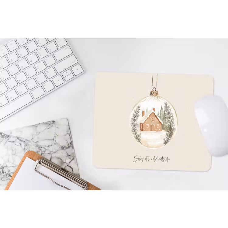 Muismat - Quote - Winter - Kerst - Beige - Kerstbal — 2