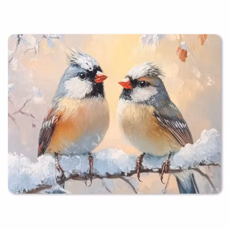 Muismat - Vogels - Tak - Winter - Sneeuw — 1