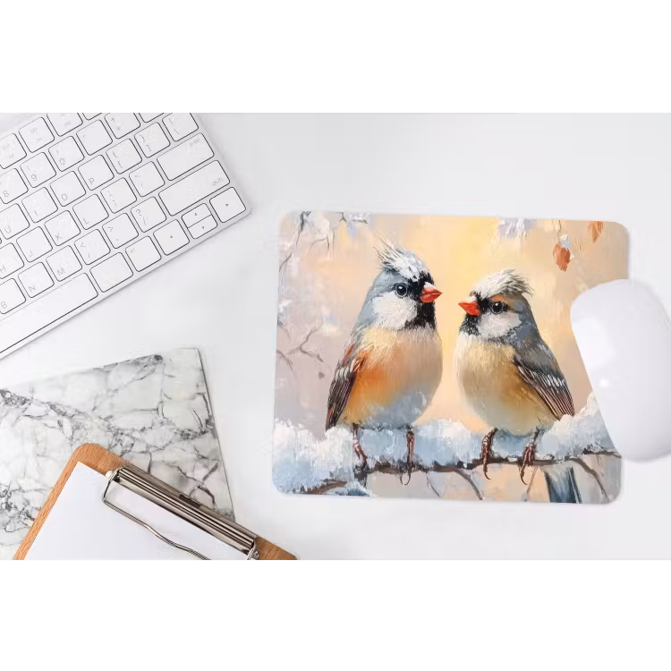 Muismat - Vogels - Tak - Winter - Sneeuw — 2