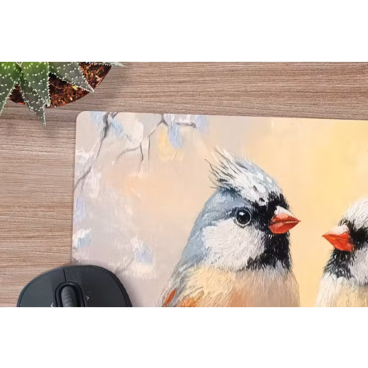Muismat - Vogels - Tak - Winter - Sneeuw — 4