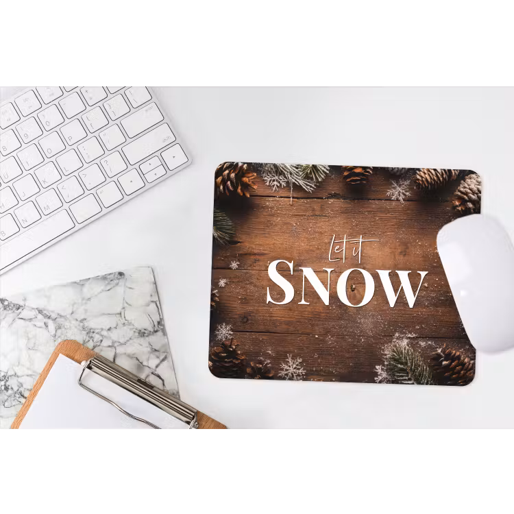 Muismat - Sneeuw - Houtlook - Quote - Let it snow — 2