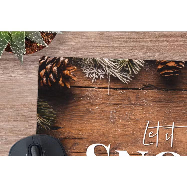 Muismat - Sneeuw - Houtlook - Quote - Let it snow — 4