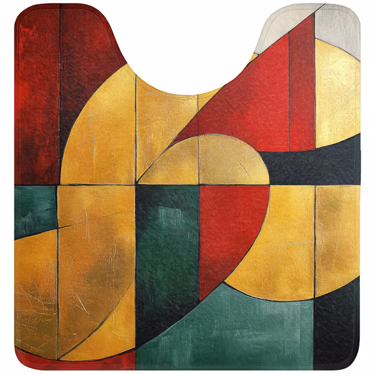 WC Mat - Abstract - Kerst - Goud - Rood - Groen — 1