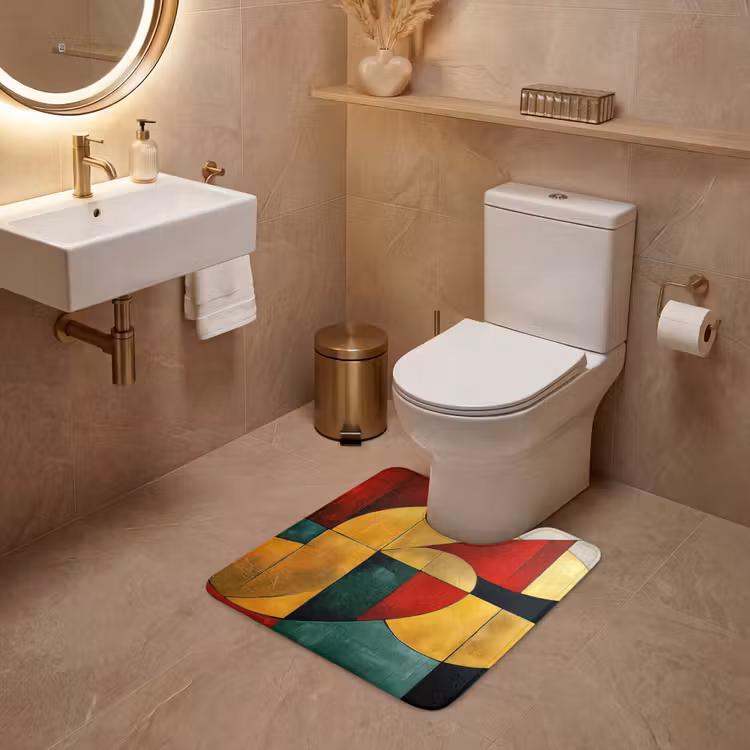 WC Mat - Abstract - Kerst - Goud - Rood - Groen — 3