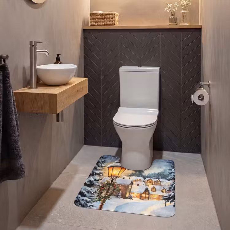 WC Mat - Kerstdorp - Huizen - Sneeuw - Kerst — 2