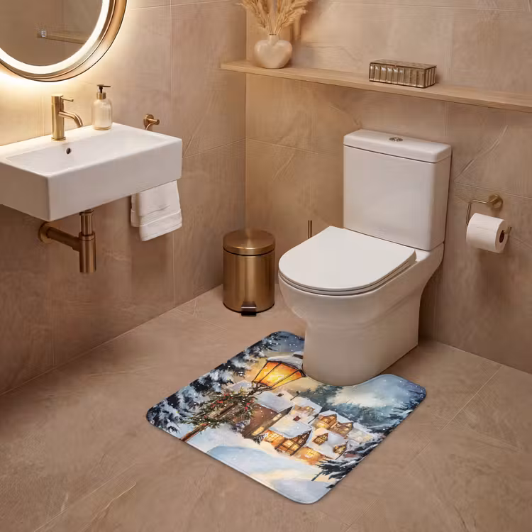 WC Mat - Kerstdorp - Huizen - Sneeuw - Kerst — 3