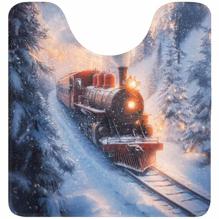WC Mat - Kersttrein - Sneeuw - Winter - Kerst — 1