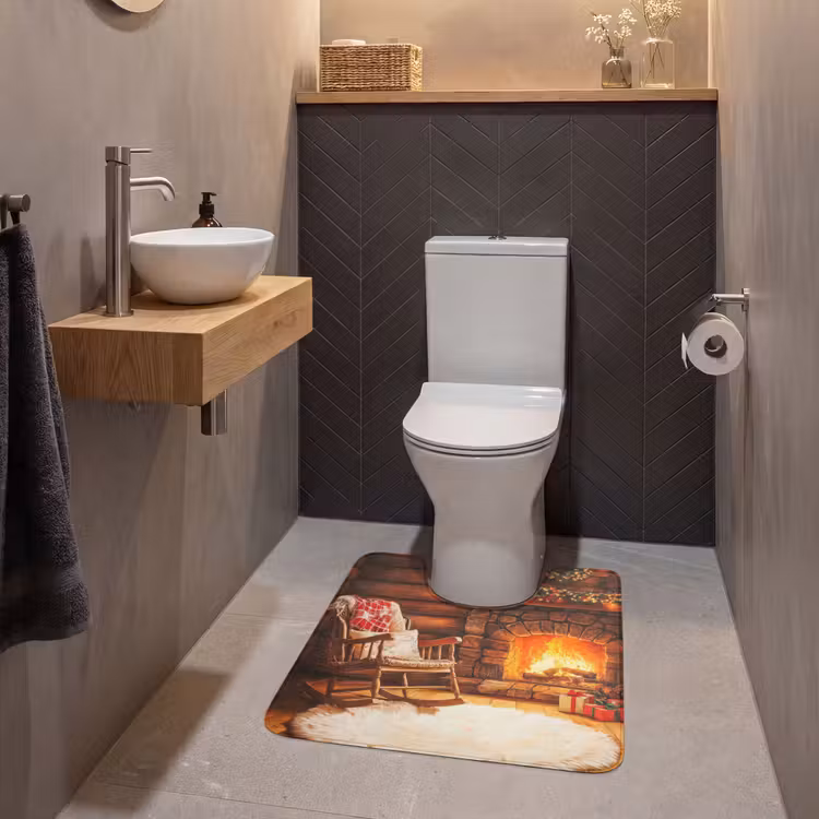 WC Mat - Winter - Kerst - Huis - Openhaard — 2