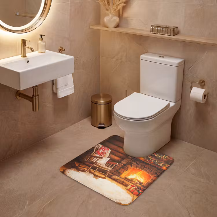 WC Mat - Winter - Kerst - Huis - Openhaard — 3