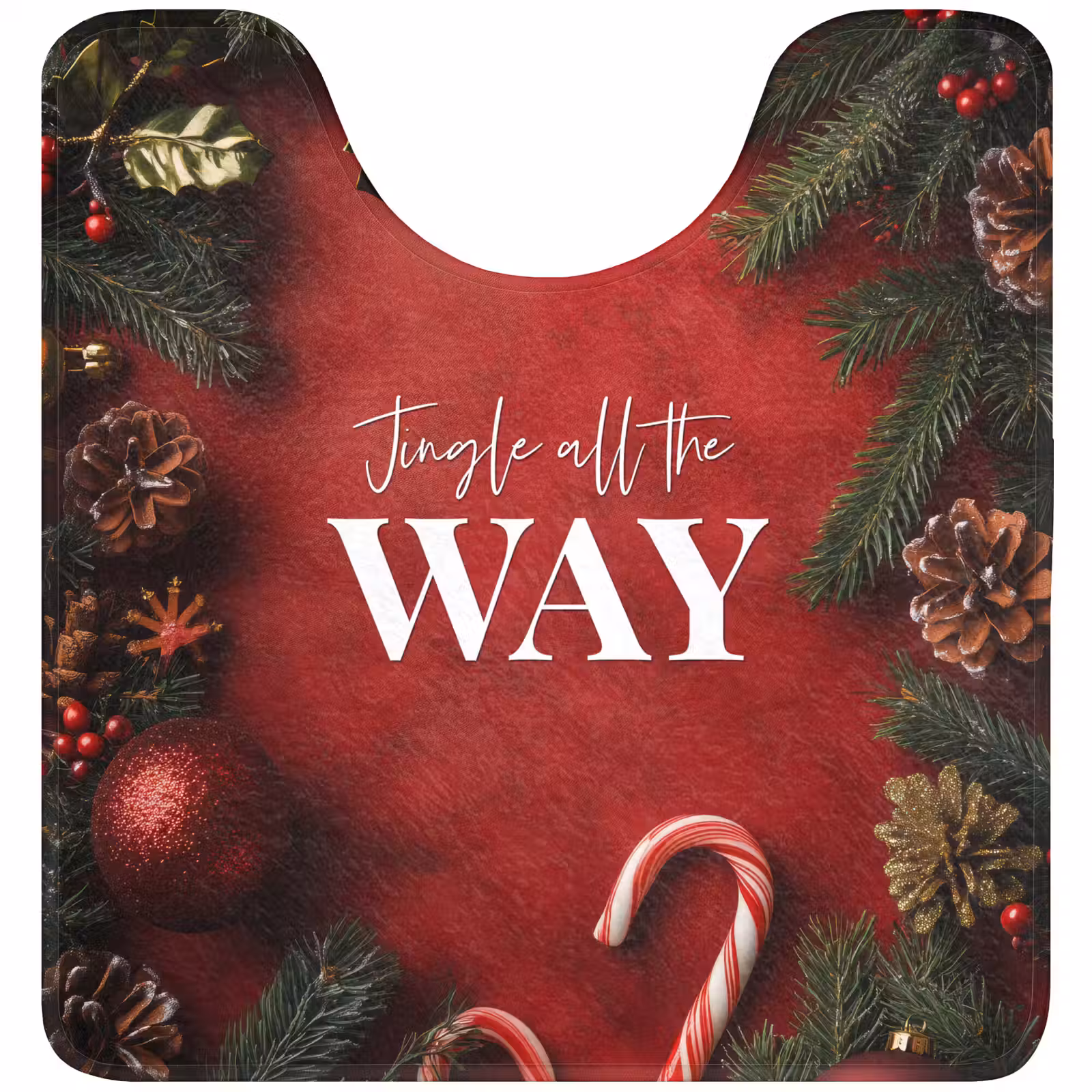 WC Mat - Kerst - Quote - Rood - Kerstballen — 1