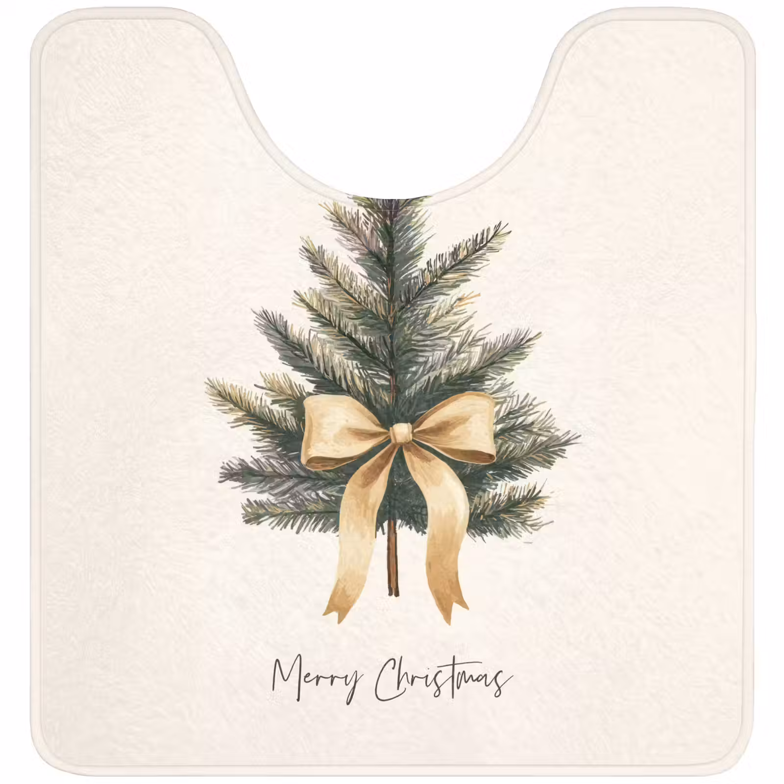 WC Mat - Kerstboom - Kerst - Merry Christmas - Beige — 1
