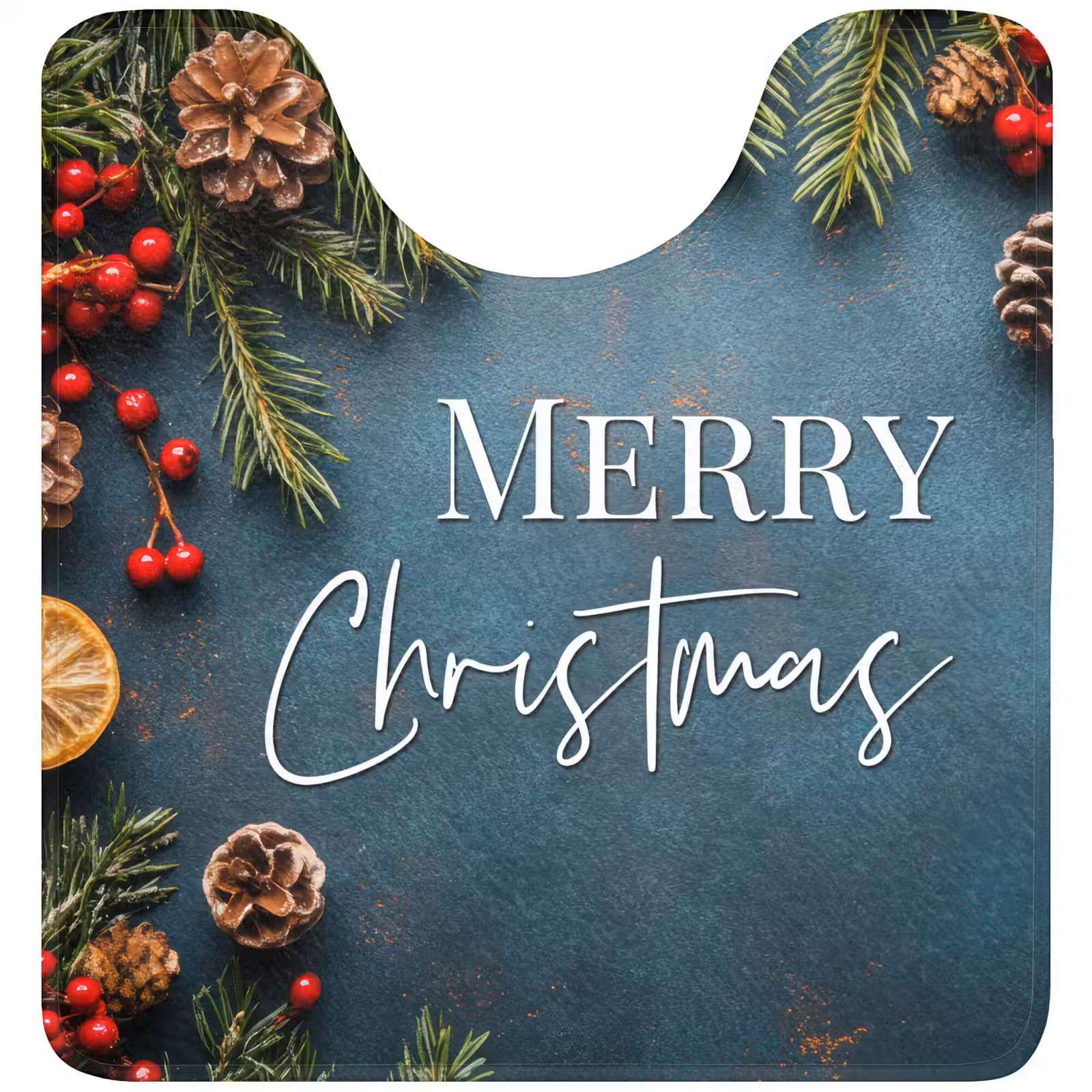 WC Mat - Merry Christmas - Blauw - Kerst - Winter — 1