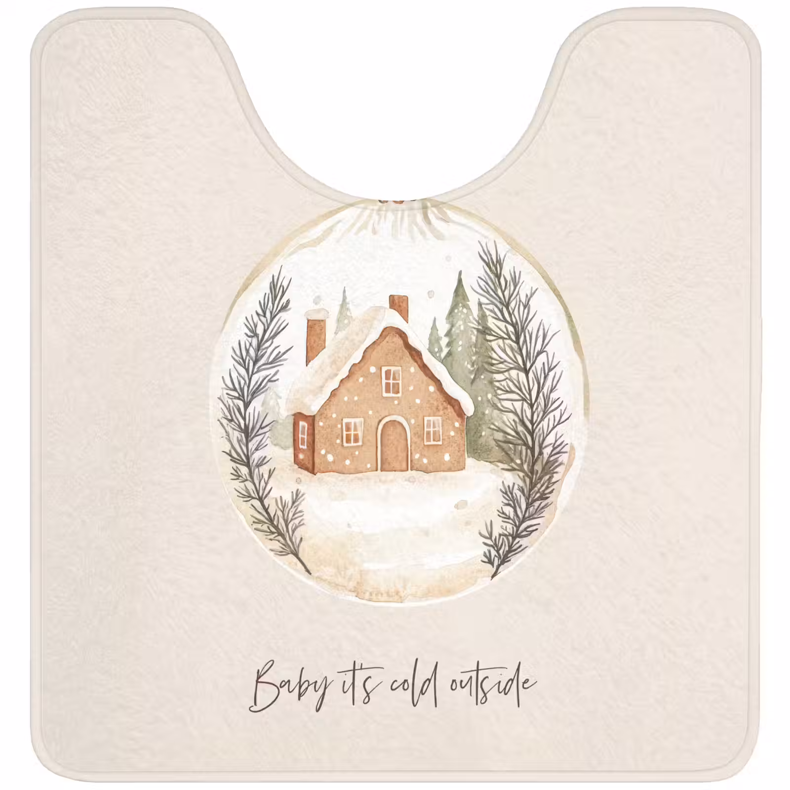 WC Mat - Quote - Winter - Kerst - Beige - Kerstbal — 1