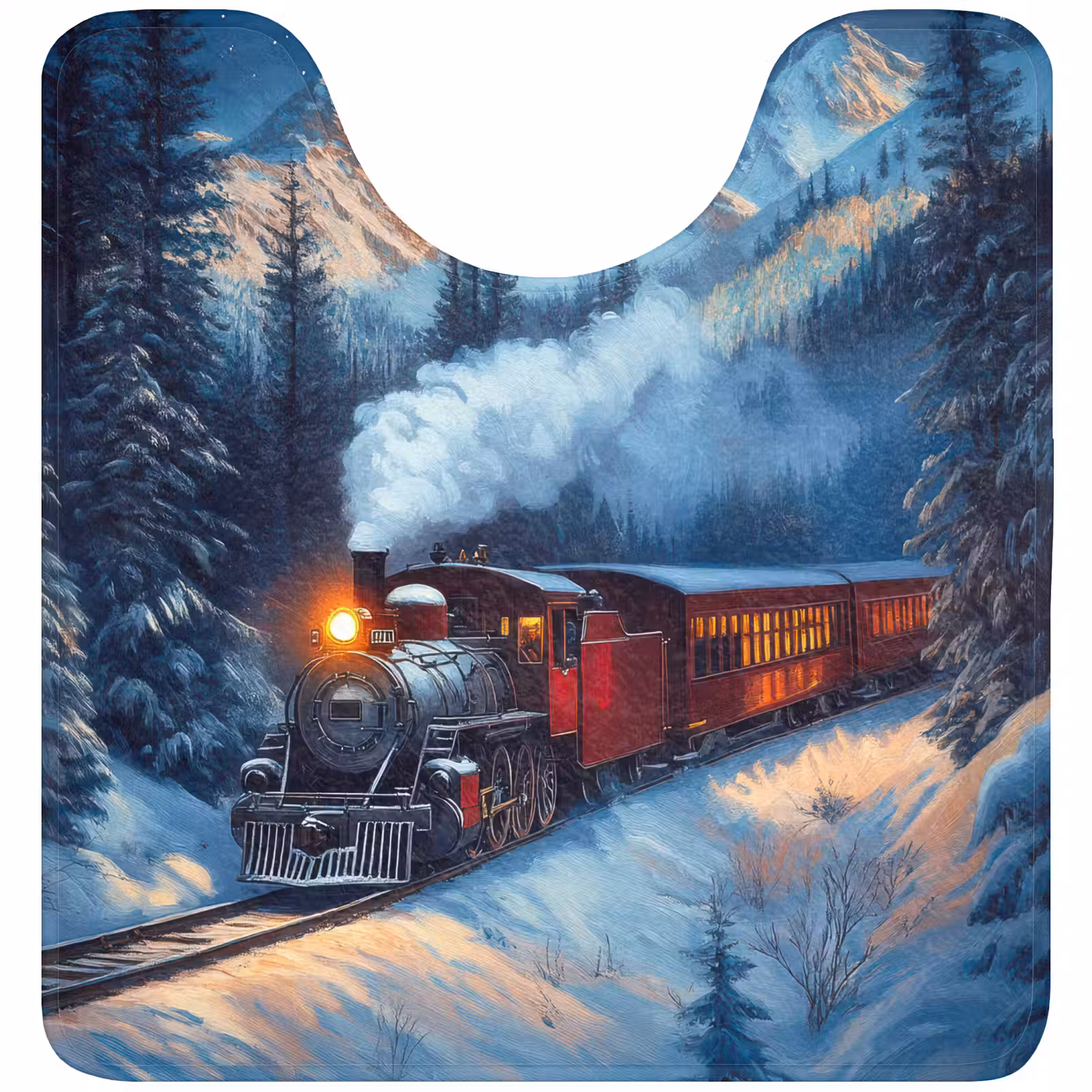 WC Mat - Trein - Kerst - Sneeuw - Kersttrein — 1