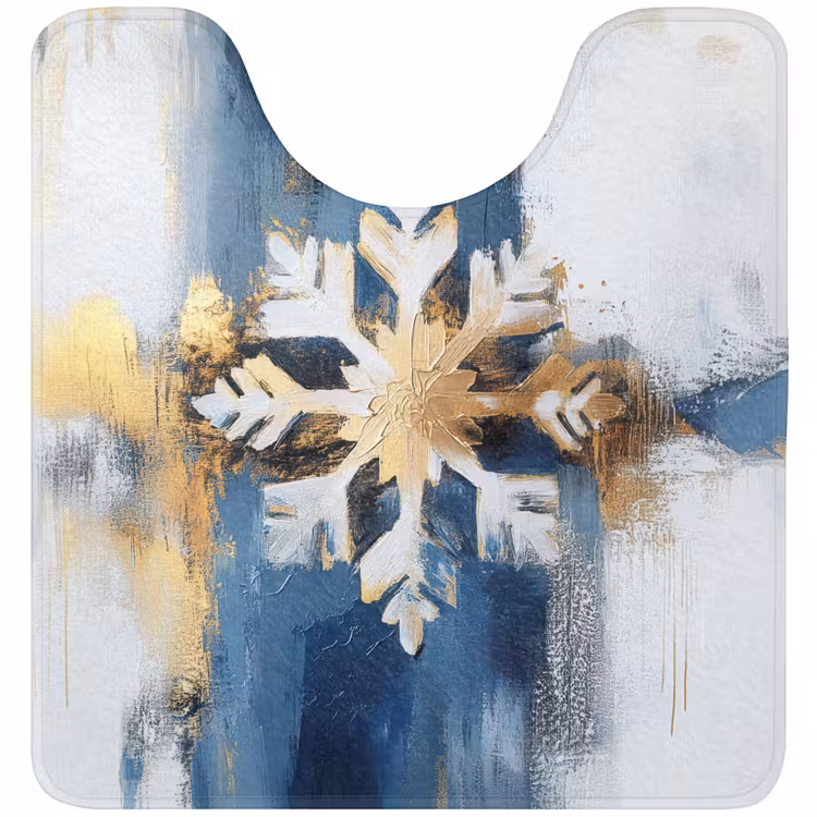 WC Mat - Abstract - Winter - Sneeuwvlok - Sneeuw - Goud — 1