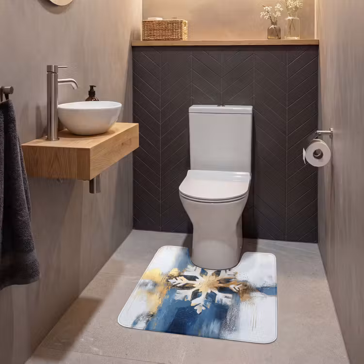 WC Mat - Abstract - Winter - Sneeuwvlok - Sneeuw - Goud — 2