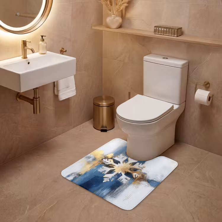 WC Mat - Abstract - Winter - Sneeuwvlok - Sneeuw - Goud — 3