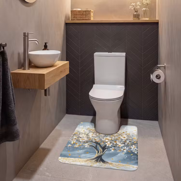 WC Mat - Boom - Winter - Levensboom - Modern - Goud — 2