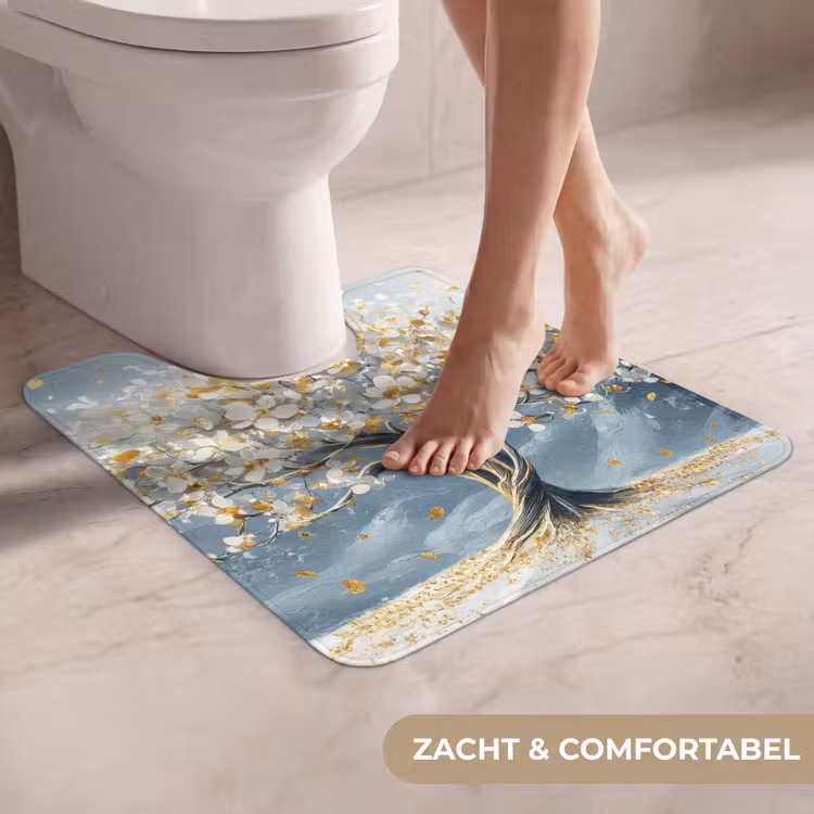 WC Mat - Boom - Winter - Levensboom - Modern - Goud — 5