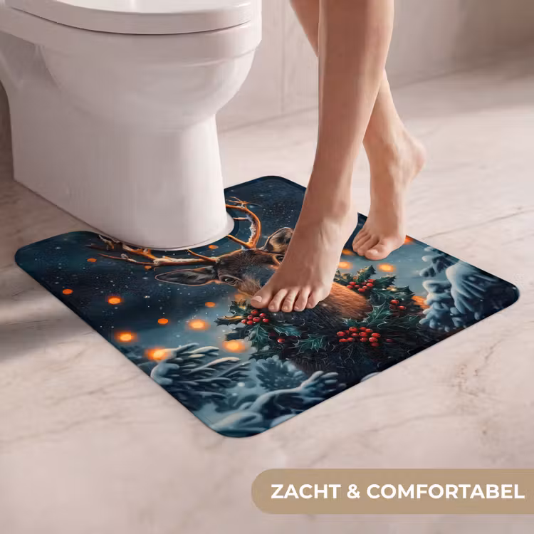 WC Mat - Hert - Kerst - Winter - Sneeuw - Kerstkrans — 5