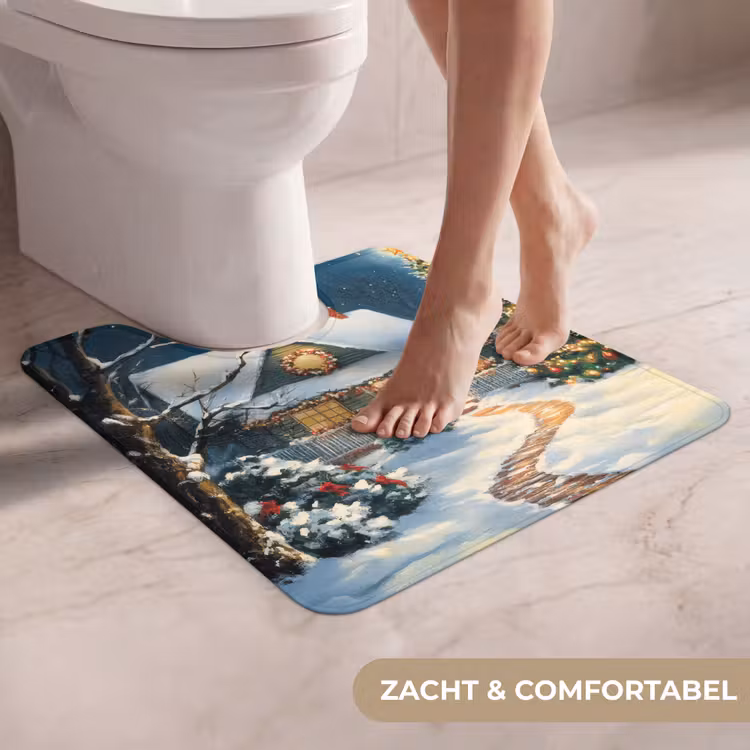 WC Mat - Kerst - Kerstboom - Winter - Huis - Sneeuw — 5