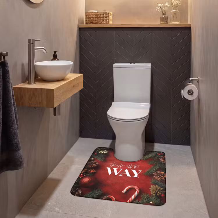 WC Mat - Kerst - Quote - Rood - Kerstballen — 2