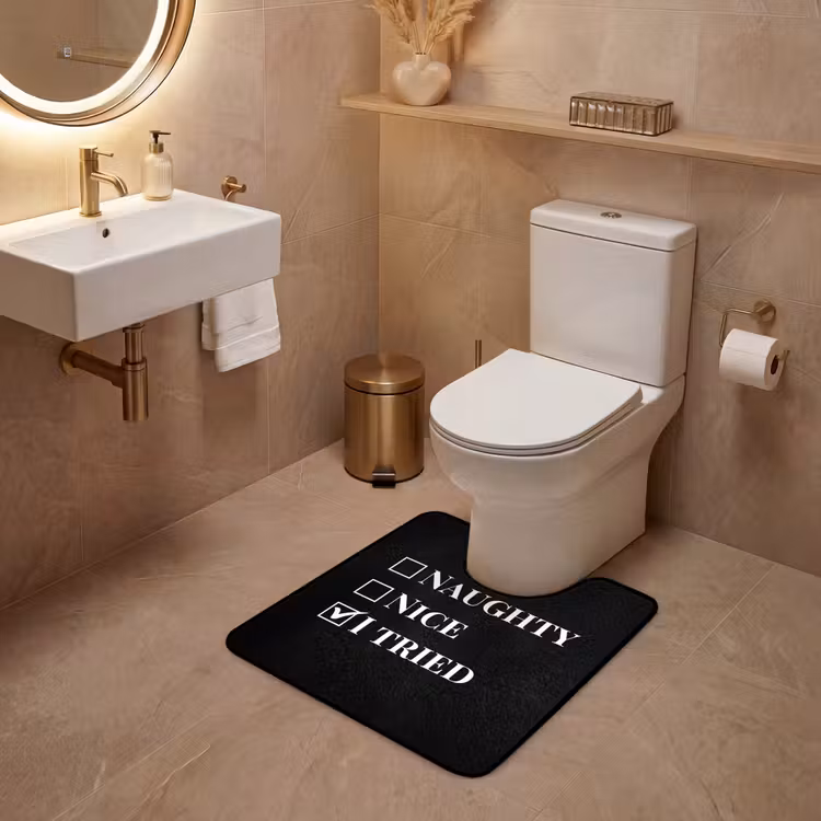 WC Mat - Kerst - Zwart - Wit - Quote - Grappig — 3