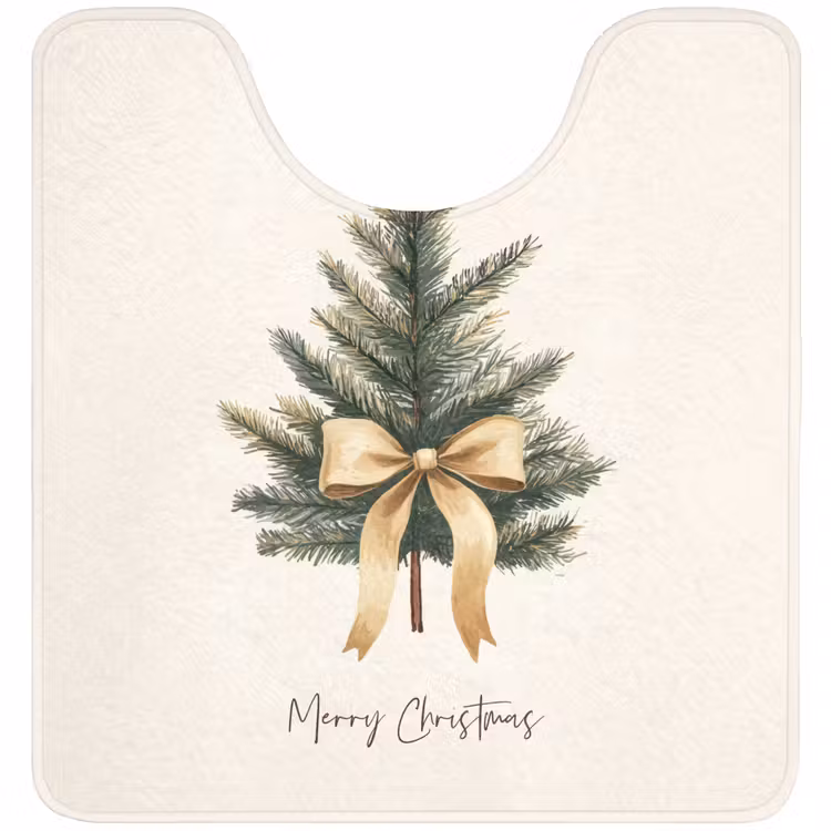 WC Mat - Kerstboom - Kerst - Merry Christmas - Beige — 1